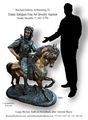 1066) Large Bronze Arab On Horseback Sculpture After Antoine Louis Barye