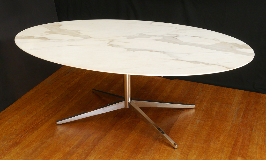 Burchard Galleries Sunday August 24 2017 Lot 1257 Lot 1257 Florence Knoll Mid Century Dining Conference Table Oval Marble