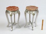 Marble and Metal Side Tables 