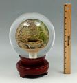 Oriental Glass Globe on Wooden Stand