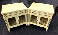 Cream with Green Trim Side Tables