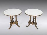 marble top tambour tables 