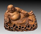 carved wooden buddha 