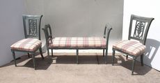 french window seat and chairs