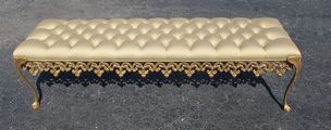 Plush Ornate Gold Bench
