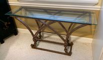Glass top Iron Table