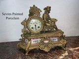 Sevres Painted Porcelain Mantle Clock