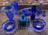Blue Etching Glass Collection
