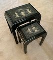 Pair of Tables with Oriental Inlaid Motif