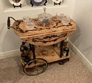 Antique Cart with Glass Items