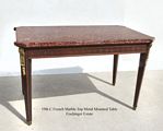 19th Century Marble Top Metal Mounted Table: Fischinger Estate