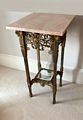 Marble Top Side Table with Metal Base