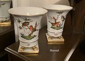 Herend Vases with Bird Motif