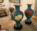 Cloisonne Oriental Motif Vases 