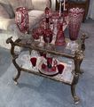 Collection of Etched Cranberry Glass