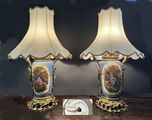 19th possiobly 18th century Les Mages province, France porcelain lamps